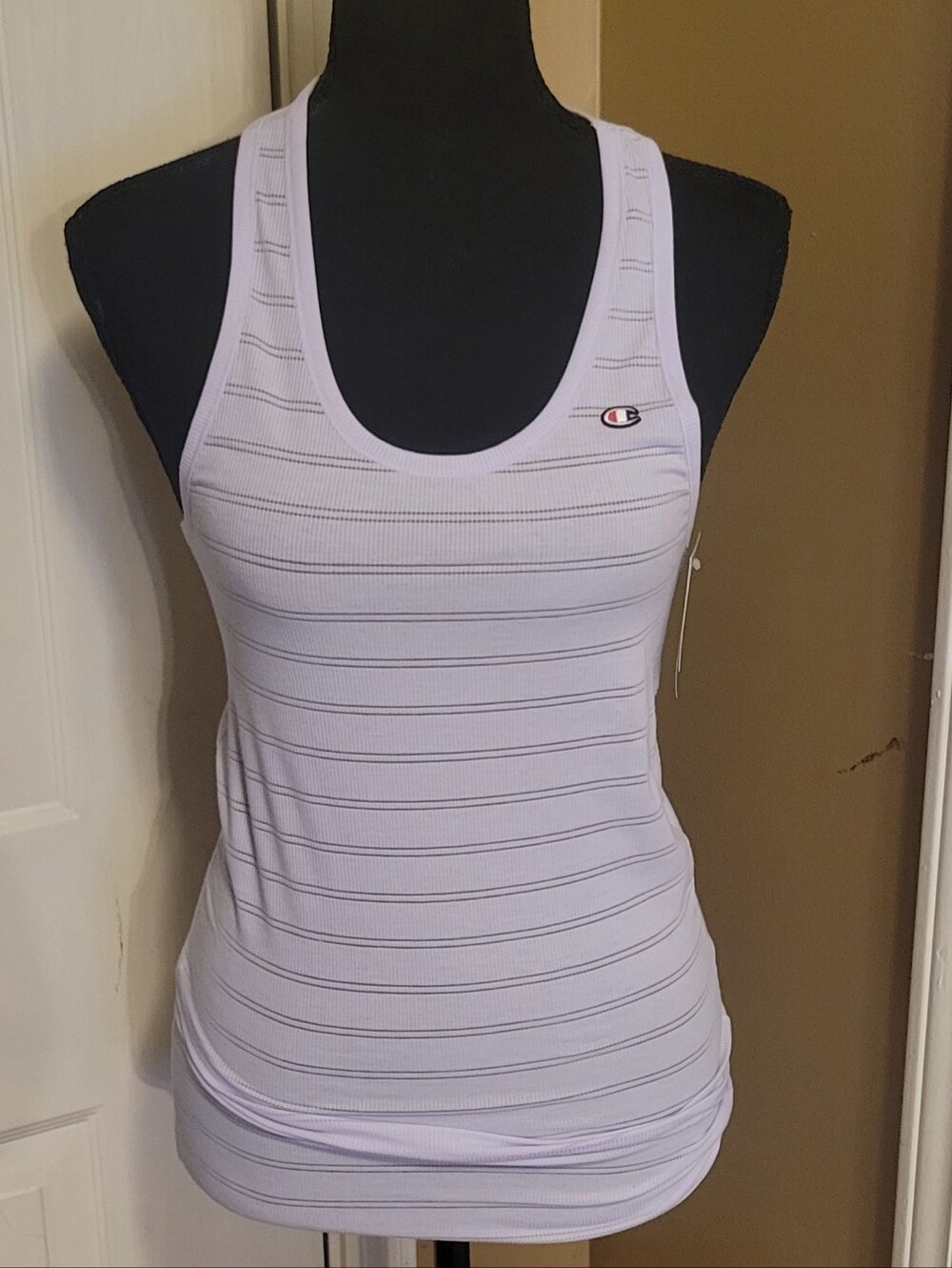 Champion Lavender Striped Racerback Tank, Size Medium, NWT